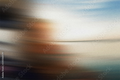 Photography Blurred abstract background with streaks of brown, white and blue, soft focus and grainy texture