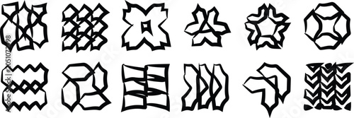 Abstract Geometric Graphic Elements Set Hand Drawn Vector Illustration