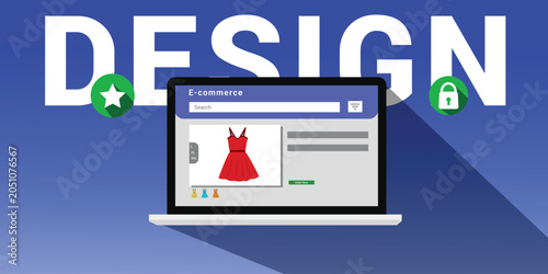 E commerce website design concept with secure online shopping features