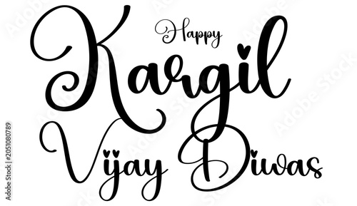 Cuadro en lienzo Kargil Vijay Diwas Text PNG Design