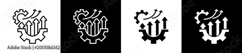 Schilderij op canvas Improvement Icon In Outline And Glyph Styles With Black And White Variations