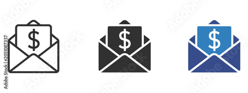 Fotografía Money envelope icon representing salary payment, cash transfer, income receiving