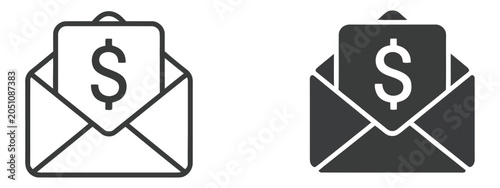 Foto Money envelope icon salary income, cash transfer service, payroll payout, bankin