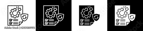 Cuadro en lienzo Failure Icon In Outline And Glyph Styles With Black And White Variations