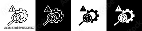 Fotografía Issue Icon In Outline And Glyph Styles With Black And White Variations