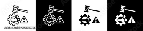 Photos Compliance Icon In Outline And Glyph Styles With Black And White Variations