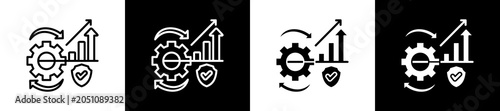 Photos Continuity Icon In Outline And Glyph Styles With Black And White Variations