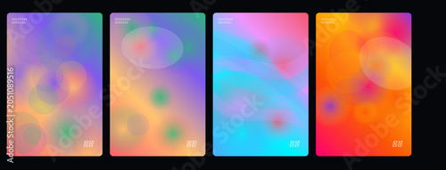 Canvastavla Vibrant abstract backgrounds, colorful gradient textures, holographic effects, n