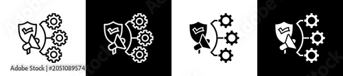 Fotografie Coordination Icon In Outline And Glyph Styles With Black And White Variations