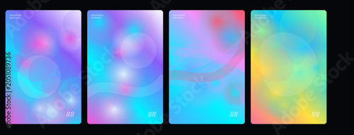 Tableau sur toile Holographic backgrounds, iridescent textures, colorful gradients, abstract patte