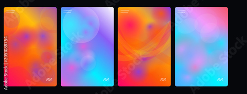 Fotografie Vibrant abstract backgrounds, colorful gradient textures, blurry fluid patterns,