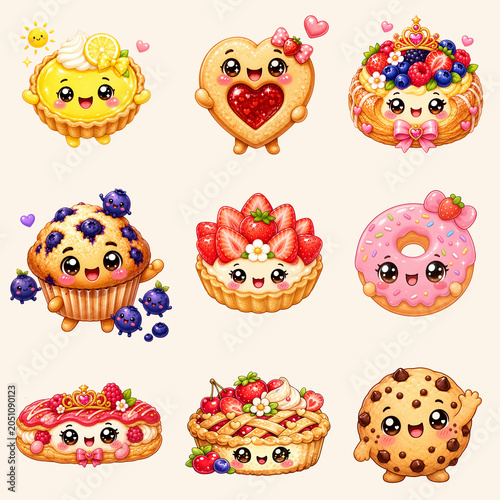 set of funny cartoon Bakery