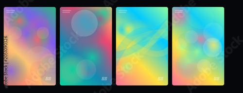 Foto Vibrant abstract backgrounds, colorful gradient textures, neon bokeh effects, mo