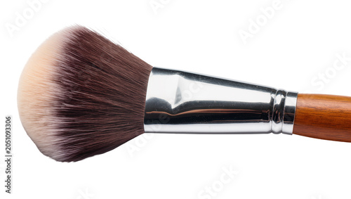 Fotografija Fluffy makeup brush with wooden handle and silver ferrule