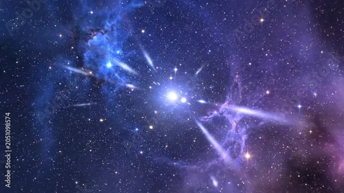 Cosmic Nebula Glowing in Deep Space Exploring Star Field