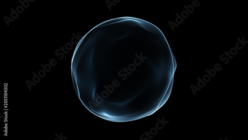Fotografija Pale blue organic orb with irregular rounded contour, soft shifting surface, sub