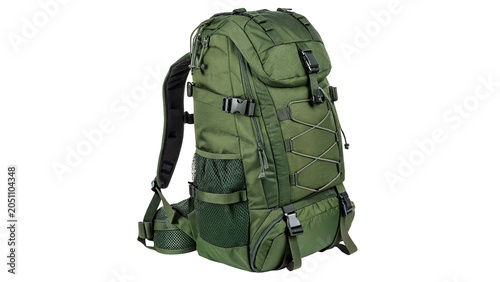 Tableau sur toile Durable green tactical military backpack rucksack outdoor camping hiking equipme