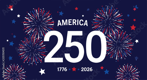 Foto America 250 semiquincentennial celebration banner, patriotic USA 250th anniversa