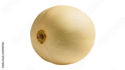 Foto Whole ripe cantaloupe melon with stem scar