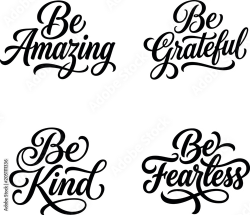 Bild auf Leinwand Inspirational typography quotes collection amazing grateful kind fearless