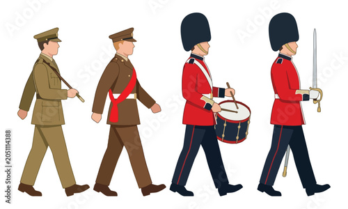 Slika na platnu Military soldiers and royal guards marching in formal uniform