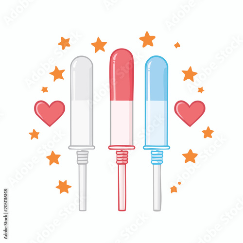 Tampons with Hearts and Stars