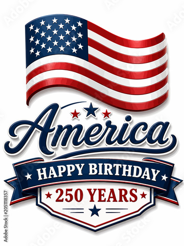 America happy birthday 250 years usa flag anniversary