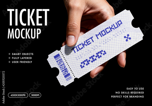 Ticket Mockup – Concert Branding Stationery Presentation (PSD)