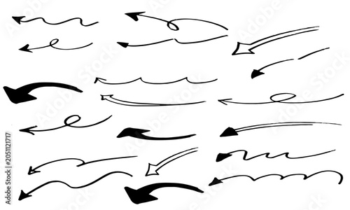 Hand-Drawn Black Arrow Vector Set with Various Designs 