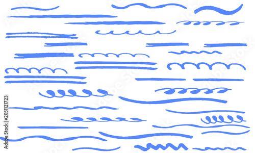 Pastel Blue Marine Decorative Lines and Dividers Vector Pack 