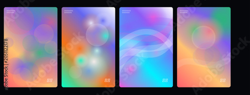 Tableau sur toile Vibrant abstract backgrounds, colorful gradient textures, 4k wallpapers, neon ef