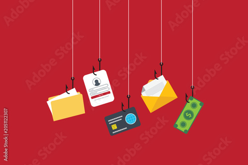 Cyber crime, phishing, stealing personal data. Cyber fraud and online scam	