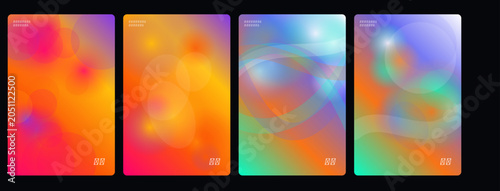 Konstfotografi Holographic backgrounds, colorful abstract gradients, iridescent effects, vector