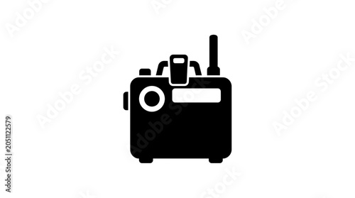 Photos Radio transceiver device represents portable communication technology used for field operations and emergency signaling in various industrial and outdoor professional settings