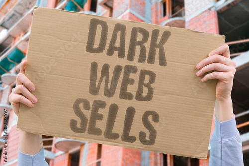 Foto "Dark web sells" Online black market trades contraband