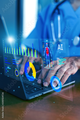 Doctor in medical science AI technology concept, Medical technology and AI are transforming health care,