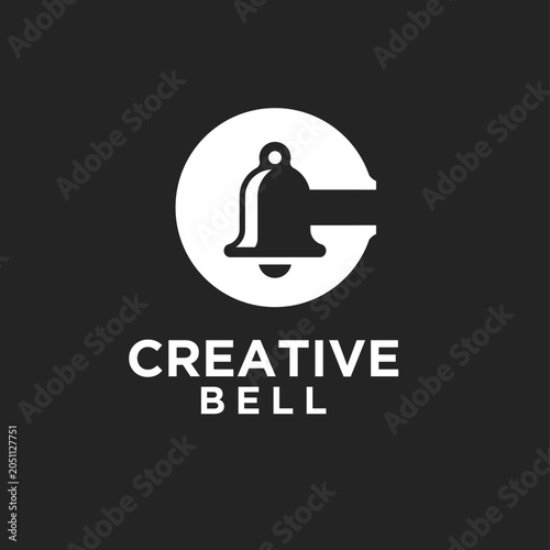 Creative Bell logo design combining a stylized bell icon with the letter C in a modern minimalist style.