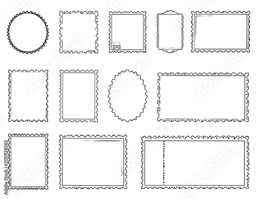 A collection of 11 varied frame outlines in black on white