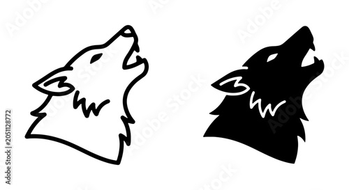 Photos Howling Wolf Icons, Wild Animal Silhouette Vector Art, Nature Spirit Emblem