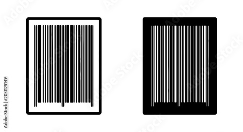Konstfotografi Barcode Icons, Retail Scanning Symbols, Product Identification Graphics, Black a