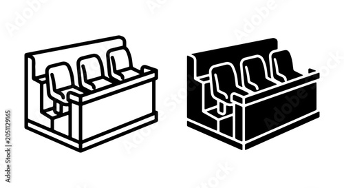 Bild auf Leinwand Stadium Seating Icons, Sports Arena Seats, Audience Bleacher Vector Graphics