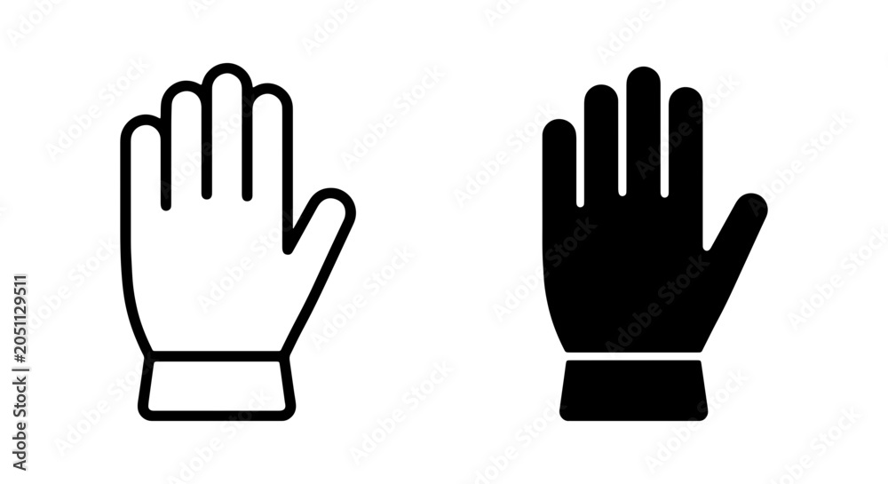 Fototapeta premium Hand Icons, Stop Gesture, Open Palm Symbol, Vector Graphic Set