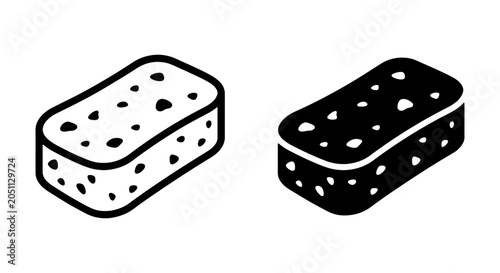 Bild auf Leinwand Sponge Icons, Cleaning Tool Vector Graphics, Absorbent Material Shapes, Househol