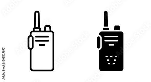 Canvas Print Walkie Talkie Icons, Two-Way Radio Vector Set, Portable Communication Devices, B