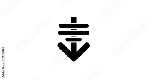 Black Arrow Down Symbol Icon.