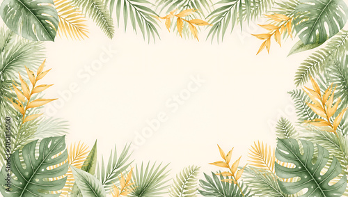 Foliage leaves background with space in centre for text
