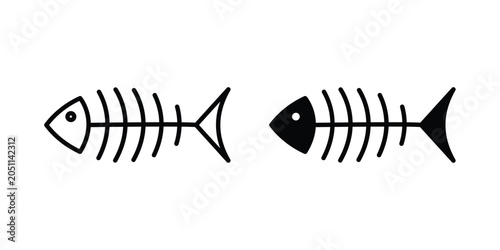 Bild auf Leinwand Fish bones icon