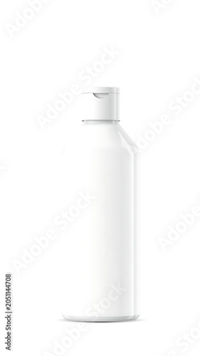 Vector Blank Template White Plastic Bottle Realistic 3D Container