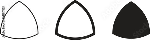 Reuleaux triangle, reuleaux triangle icon, curved triangle shape