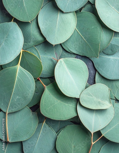 A close-up photograph of numerous rounded green leaves with yellow veins